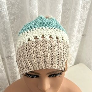 New hand made crochet hat with pompom